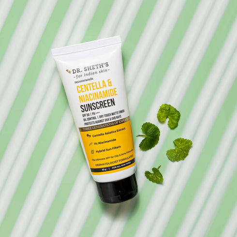 Dr. Sheth's Centella and Niacinamide Oil and Acne Control Sunscreen SPF 50+ PA+++